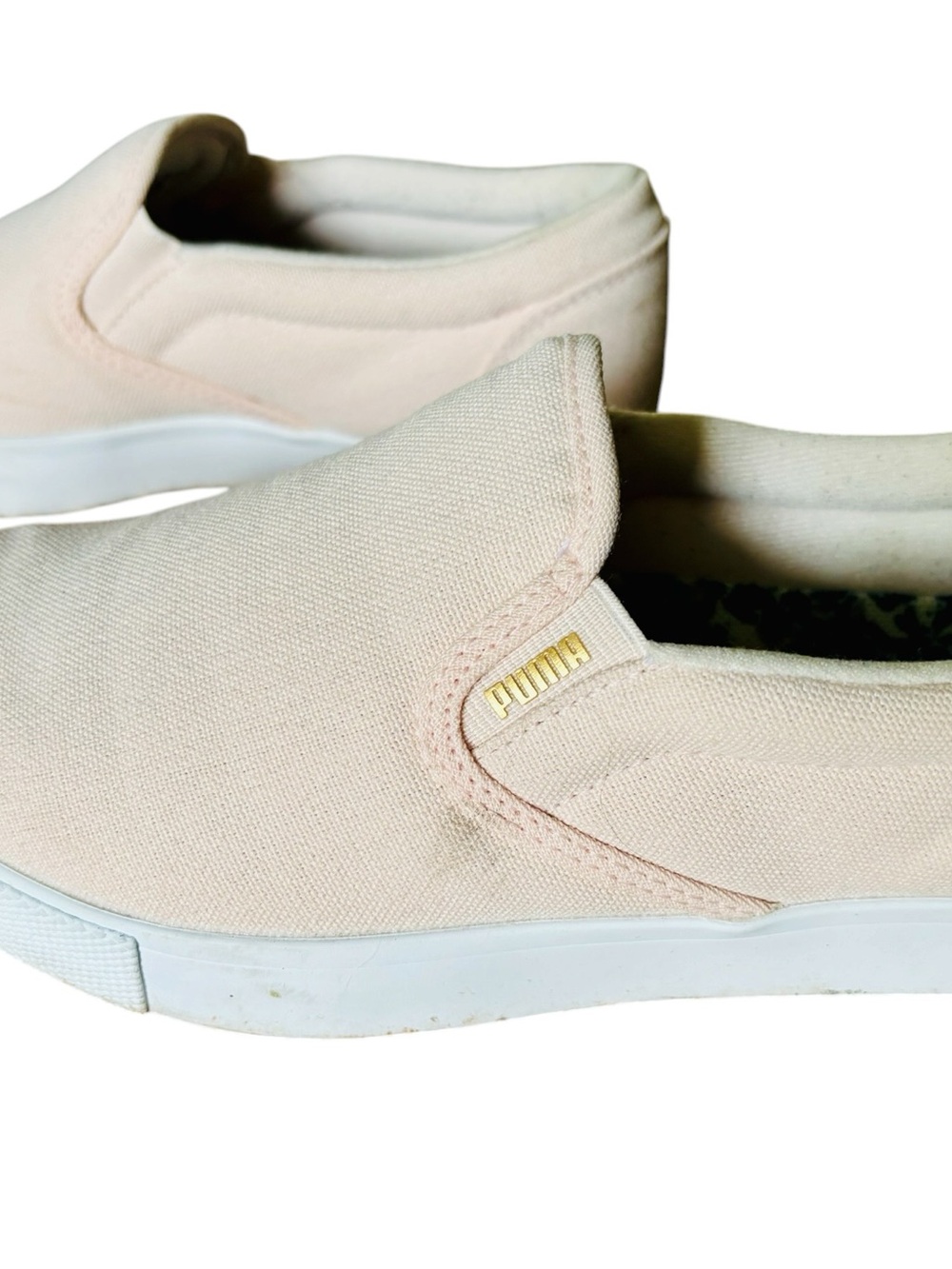 Puma Women’s Bari Comfort Terry Slip-On Blush Pink Canvas Loafers - Picture 2 of 8
